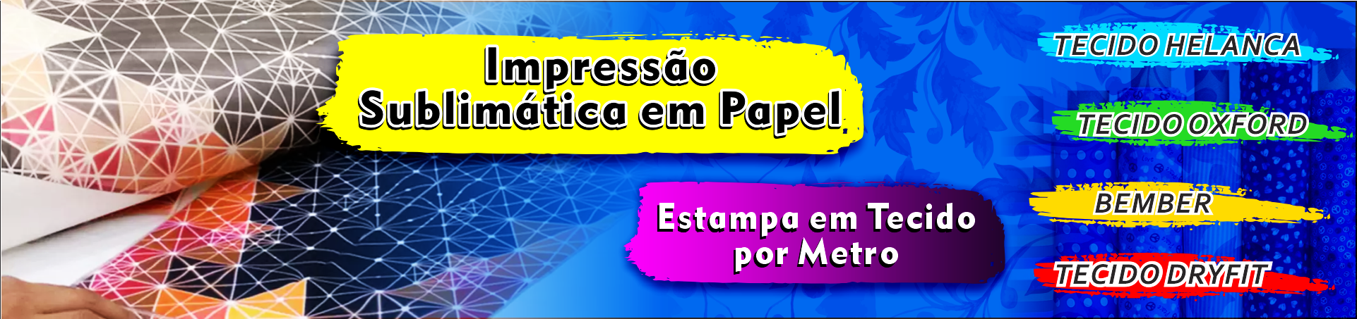 estampa  sublimação em papel  e  tecido calandrado