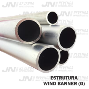 ESTRUTURA WIND BANNER (G) Alumínio 2.95m x 0.65m  Água ou Areia Encaixe 3/4 Estrutura desmontável - Kit G