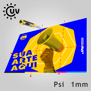 PLACA UV PSI 1MM -  REFILADA PSi 198x98 cm 4X0 FOSCO sem refile Arquivo deve ser enviado com espaçamento 0 entre um corte e outro.