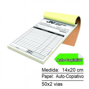 Talões - 2 vIAS - Auto-Copiativo Auto-Copiativo 14x20 cm 1x0 cor  Refile e Grampo 