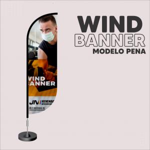 Wind Banner Tecido Oxford 65cm Largura 4x4  Base na Cor Preta 